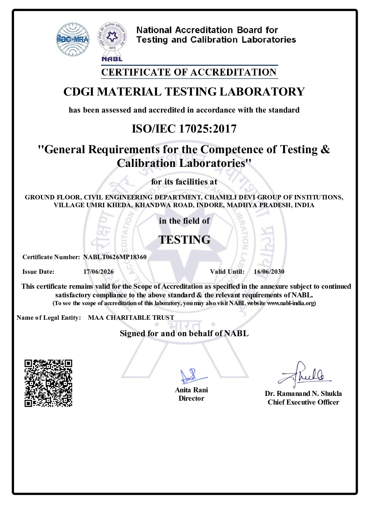 NABL Certificate Placeholder