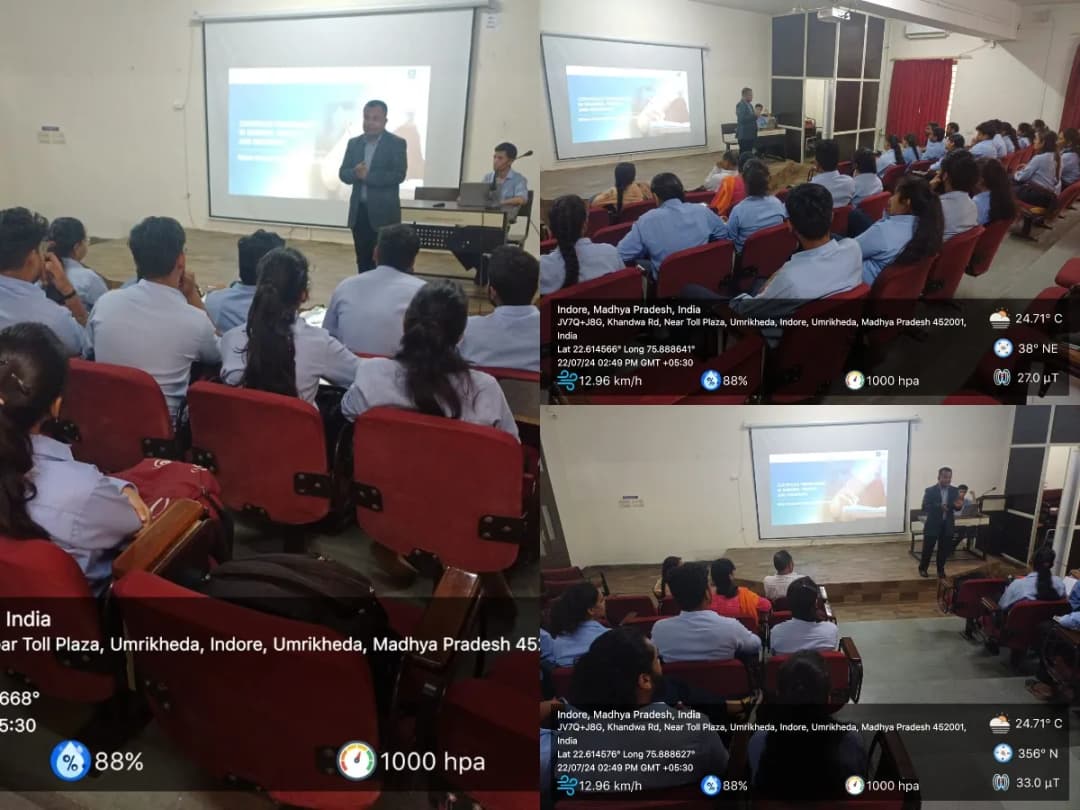 A Seminar on CPBFI Program conducted by Bajaj Finserv for students of MBA to explain and encourage students for career in Financial services