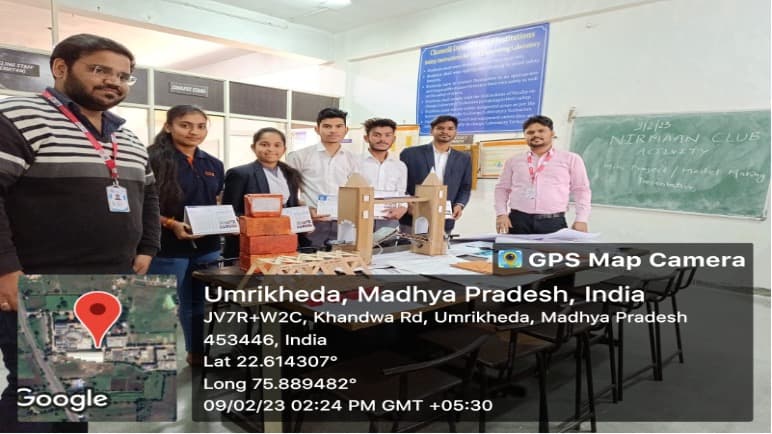 Nirmaan Club of Civil Engineering department conducted an event for the students of first year on model/mini project theme based on basic civil engineering