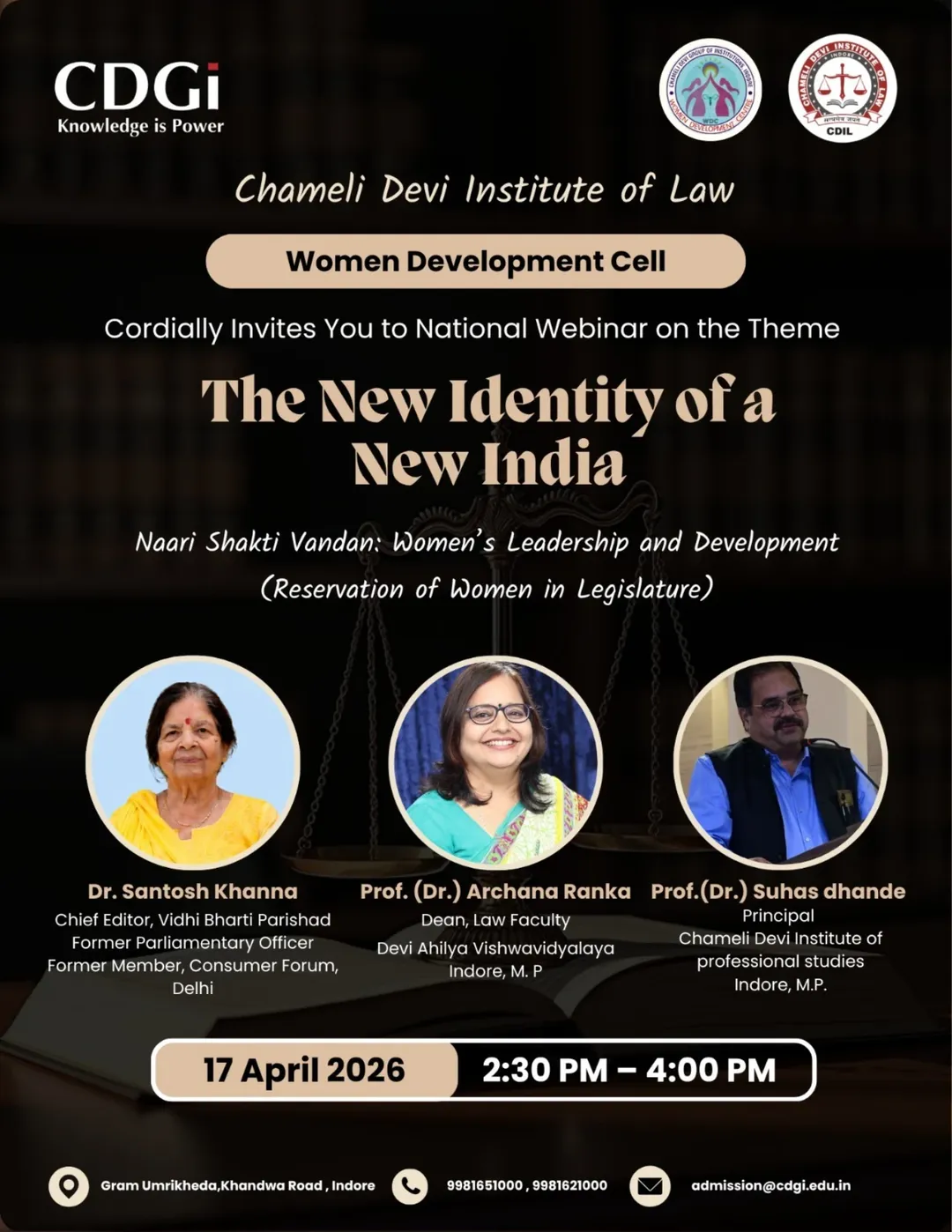 National Webinar: The New Identity of a New India - Naari Shakti Vandan