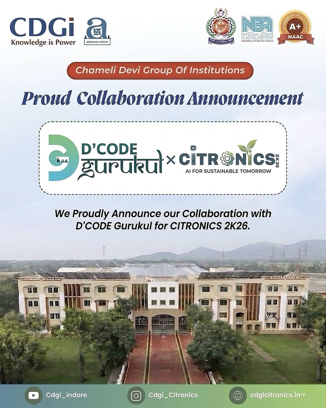 Proud Collaboration Announcement: D'CODE Gurukul for CITRONICS 2K26